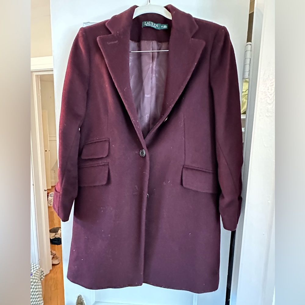 Ralph Lauren Coat - Wool Blend Burgandy